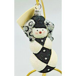 Patricia Breen Warm Hearted Snowman Medallion Harlequin Christmas Ornament 2006‎